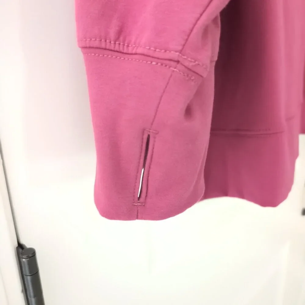 Earth Yoga Sweatshirt Women's XL Fleece-lined Thumbholes Rose Pink - Picture 3 of 9